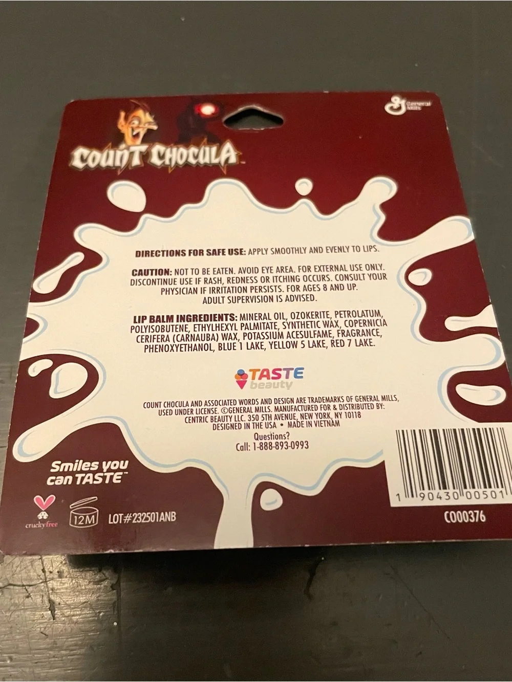 Count Chocula Flavored Lip Balm vampire chocolate iconic collection